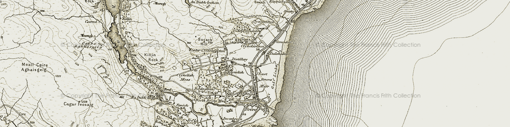 Old map of Dalchalm in 1911-1912
