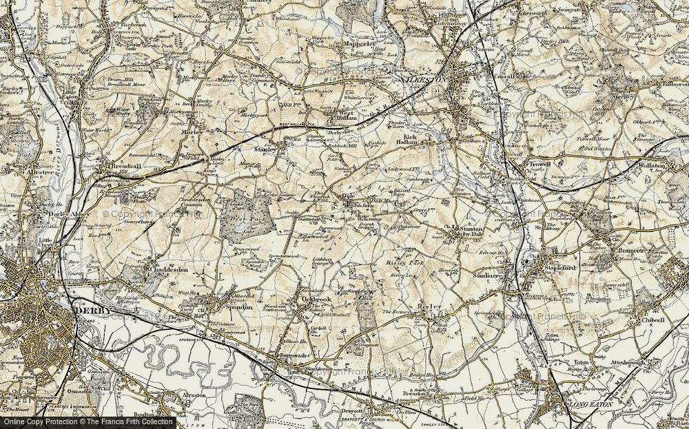 Old Map of Dale Abbey, 1902-1903 in 1902-1903