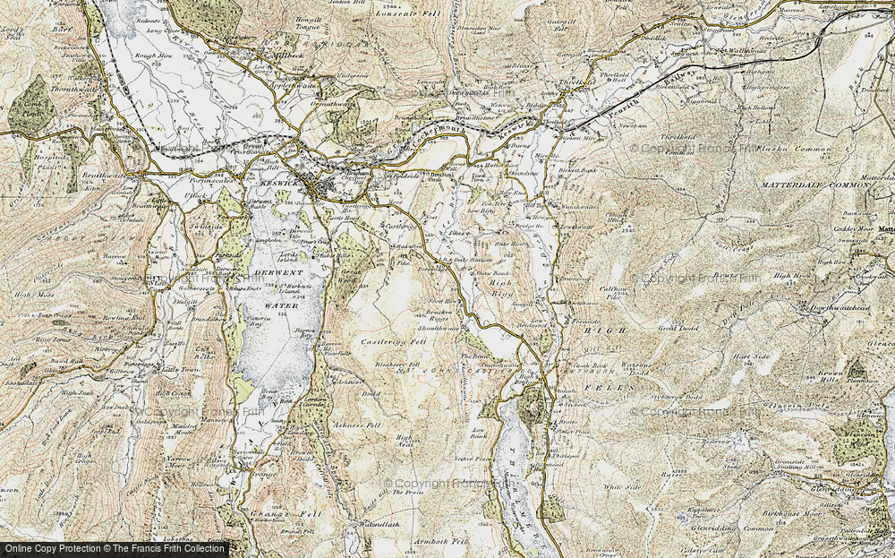 Old Map of Historic Map covering Bracken Riggs in 1901-1904