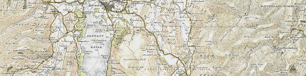 Old map of Dale Bottom in 1901-1904