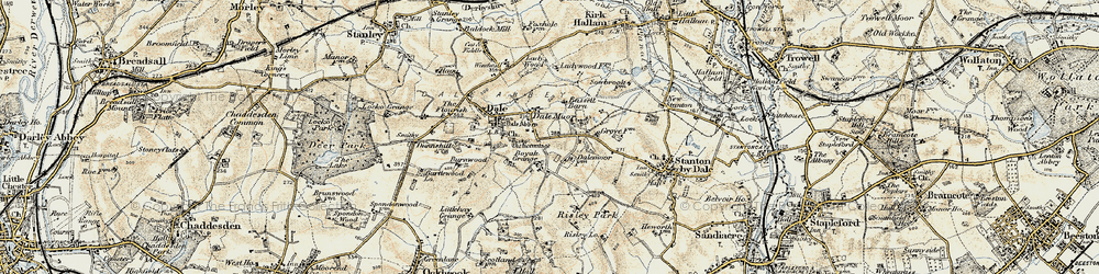 Old map of Boyah Grange in 1902-1903