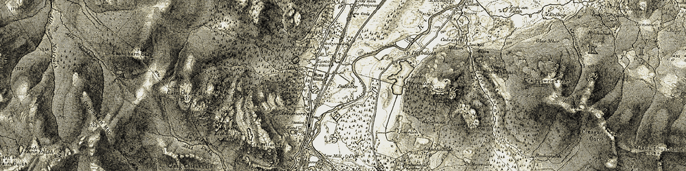 Old map of Dalfaber in 1908