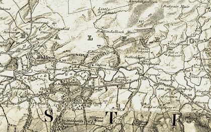 Old map of Dalfoil in 1904-1907