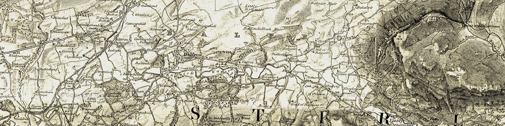 Old map of Ballindalloch Muir in 1904-1907