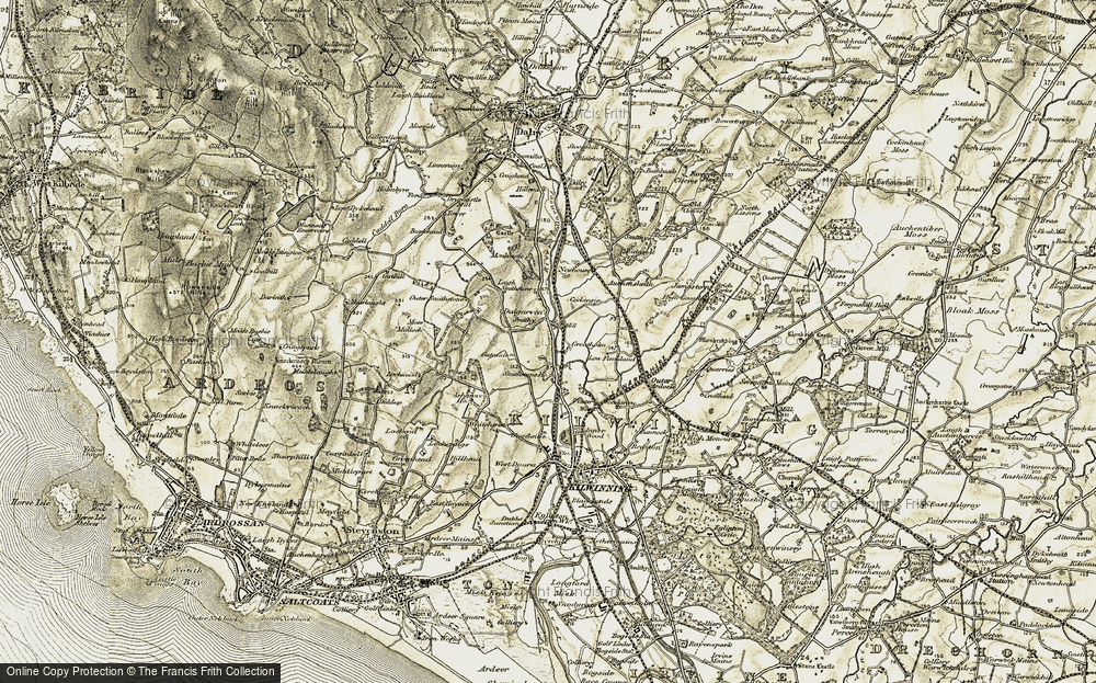 Old Map of Historic Map covering Auchenskeith in 1905-1906