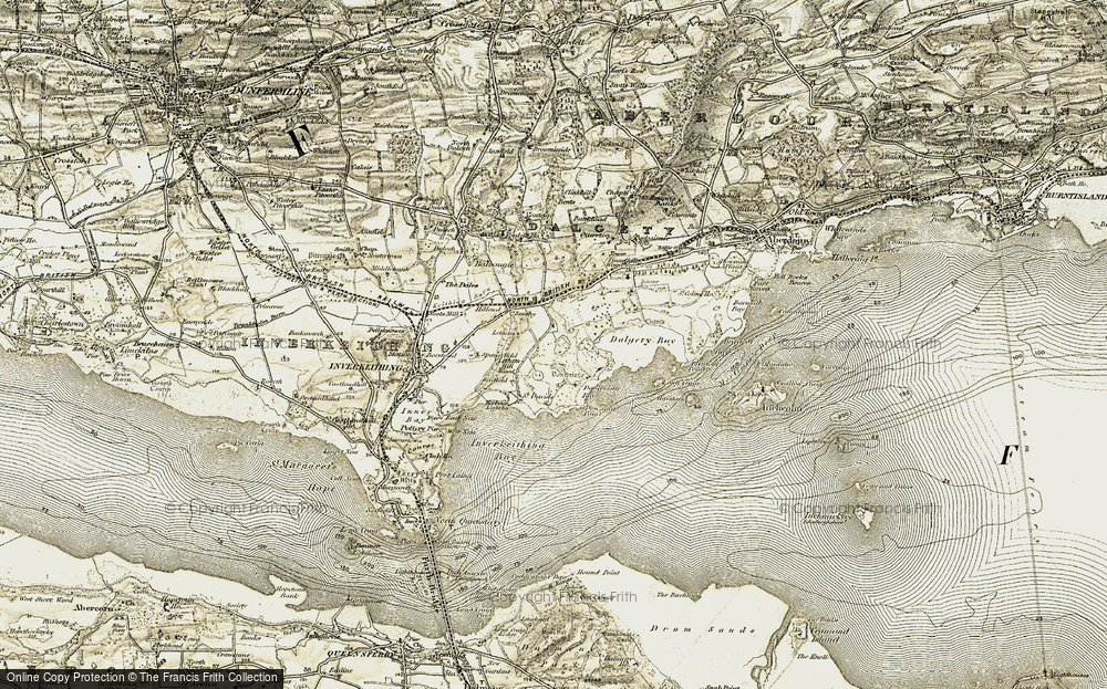 Old Map of Historic Map covering Braefoot Point in 1903-1906