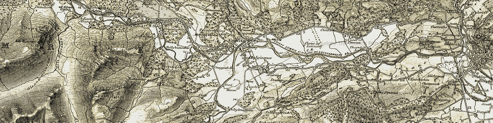 Old map of Dalginross in 1906-1907