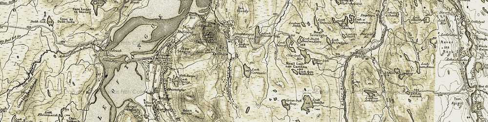 Old map of Dallcharn in 1910-1912