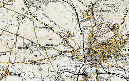 Old map of Dallington in 1898-1901