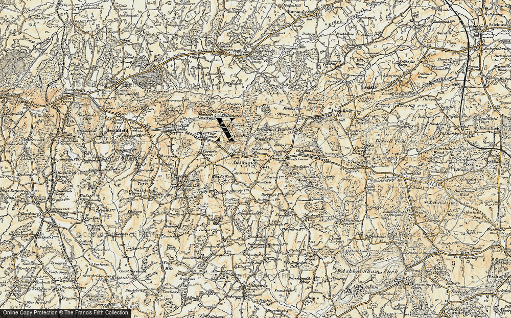 Old Map of Dallington, 1898 in 1898