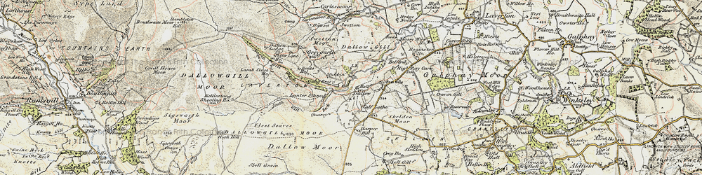 Old map of Dallow in 1903-1904