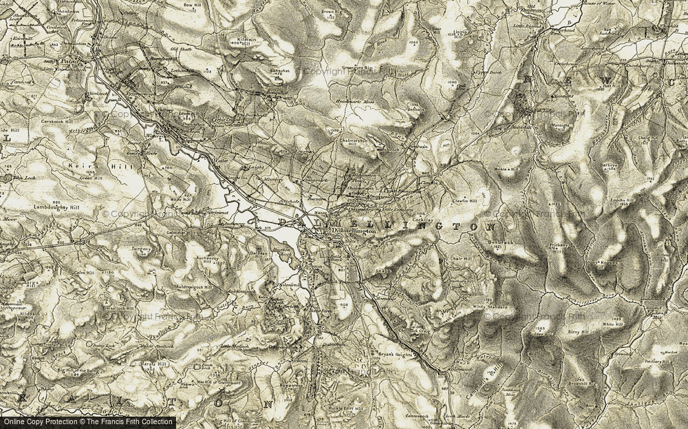 Old Map of Historic Map covering Benbain in 1904-1905