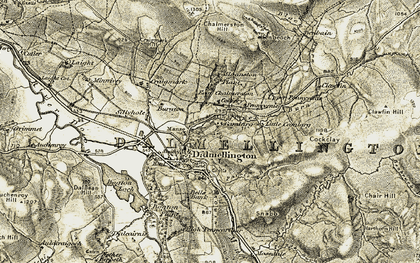 Old map of Dalmellington in 1904-1905