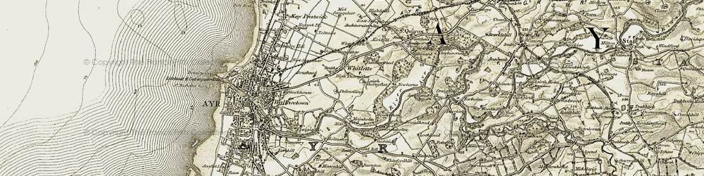 Old map of Dalmilling in 1904-1906