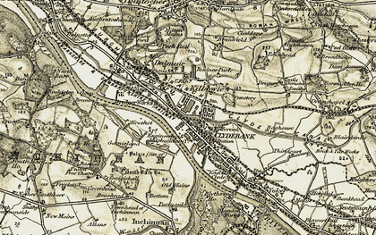Old map of Dalmuir in 1905