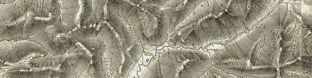 Old map of Allt Chàrnan in 1906