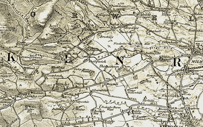 Old map of Ledlanet in 1904-1908