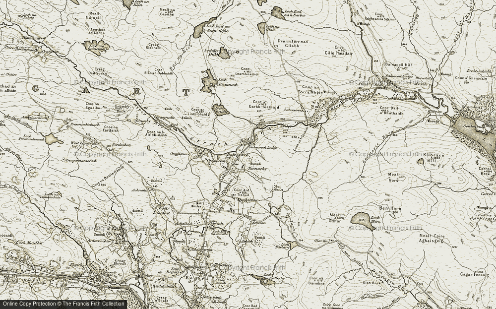 Old Map of Dalreavoch, 1910-1912 in 1910-1912