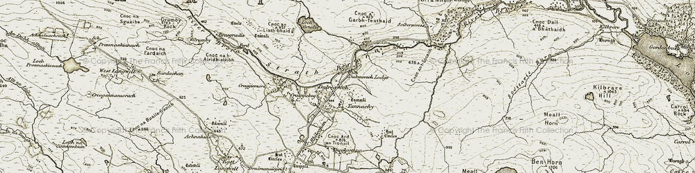 Old map of Dalreavoch in 1910-1912