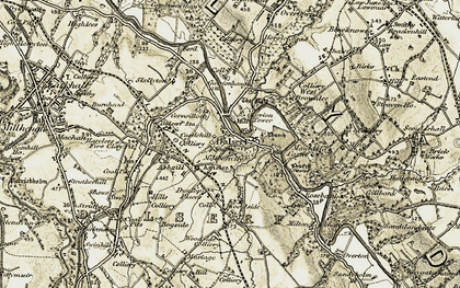 Old map of Dalserf in 1904-1905