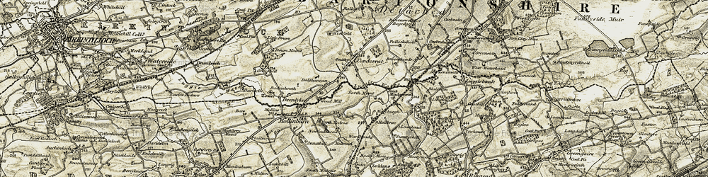 Old map of Dalshannon in 1904-1905