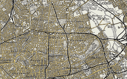 Old map of Dalston in 1897-1902