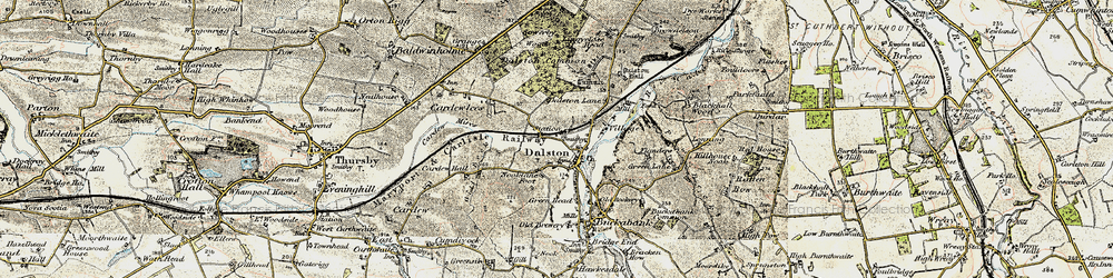 Old map of Bishop's Dyke in 1901-1904