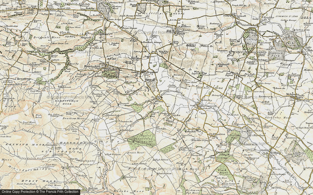 Old Map of Historic Map covering Burdey's Gill in 1903-1904