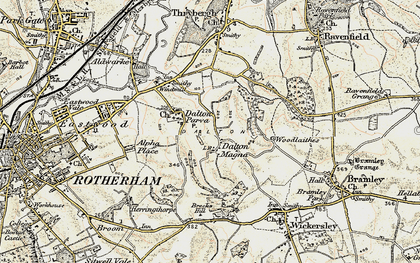 Old map of Dalton Magna in 1903