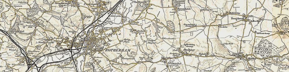 Old map of Dalton Magna in 1903