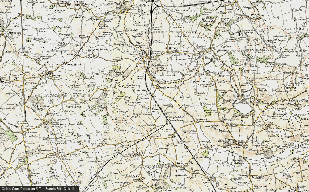 Old Map of Historic Map covering Burn Sike in 1903-1904