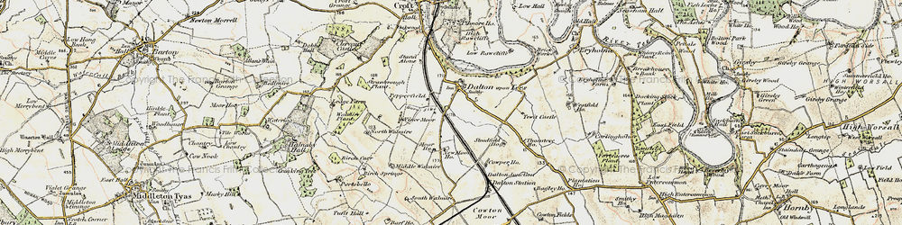 Old map of Dalton-on-Tees in 1903-1904