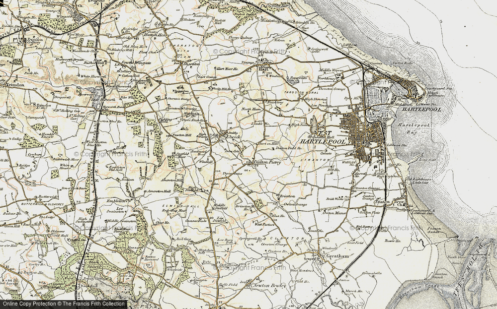 Old Map of Dalton Piercy, 1903-1904 in 1903-1904