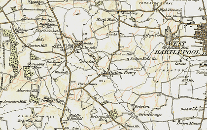 Old map of Dalton Piercy in 1903-1904