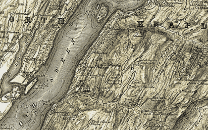 Old map of Bealach Gaothach in 1905-1907