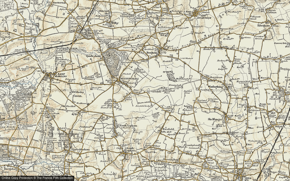 Old Map of Dam Green, 1901 in 1901