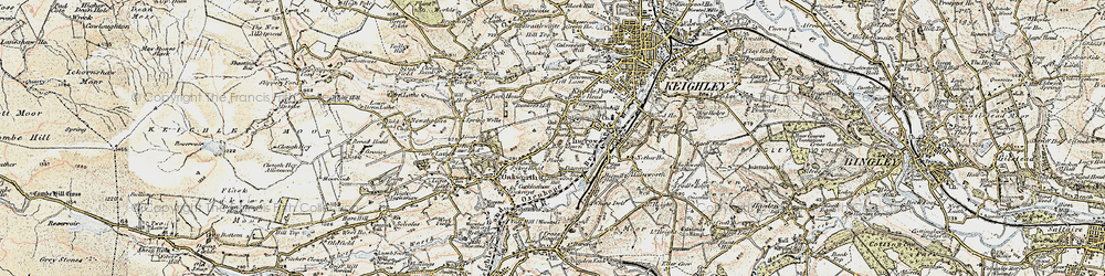 Old map of Damems in 1903-1904