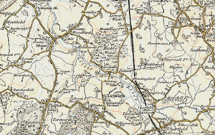 Old map of Damery in 1899-1900
