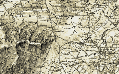 Old map of Damhead Holdings in 1903-1904