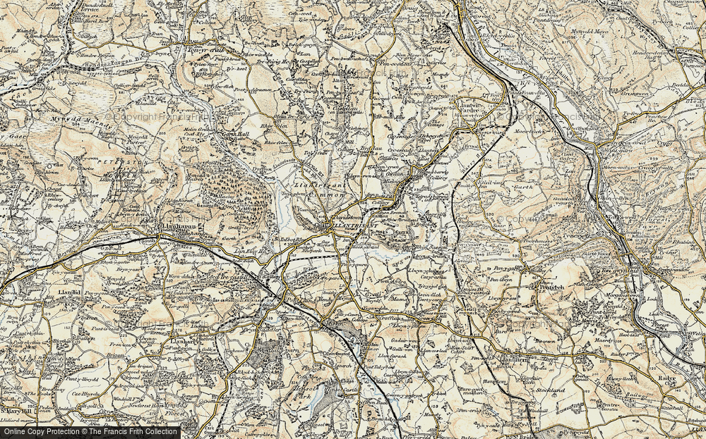 Old Map of Dan Caerlan, 1899-1900 in 1899-1900