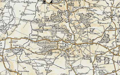 Old map of Danbury in 1898
