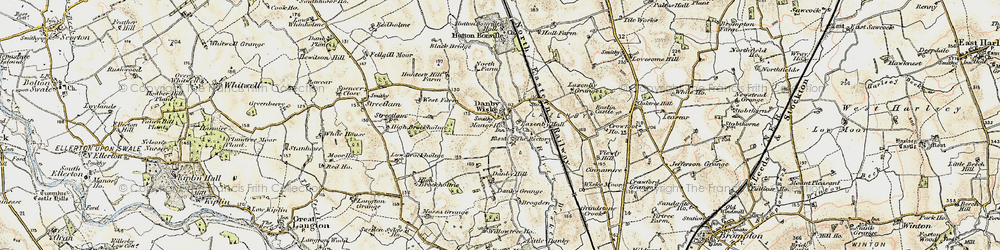 Old map of Wiske Moor in 1903-1904