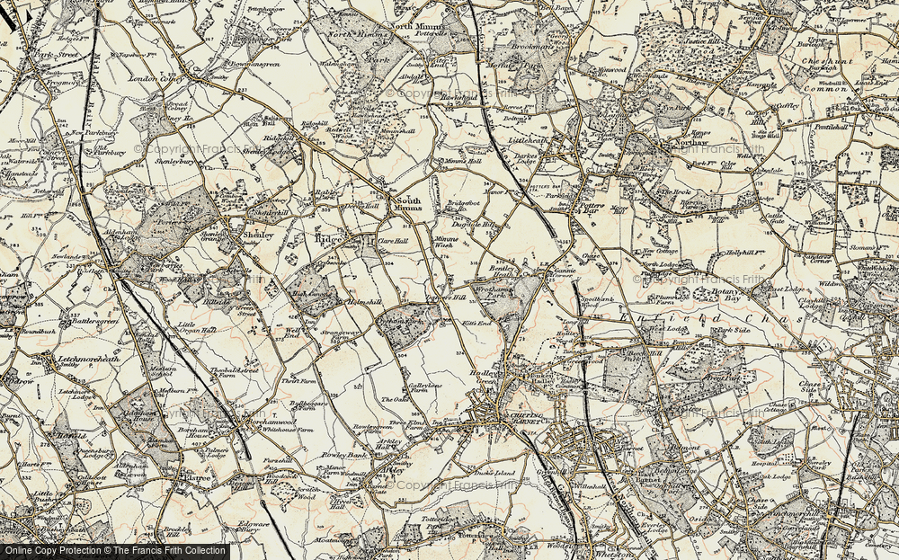 Old Map of Historic Map covering Dyrham Park in 1897-1898