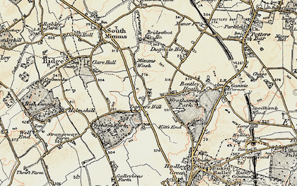 Old map of Dancers Hill in 1897-1898