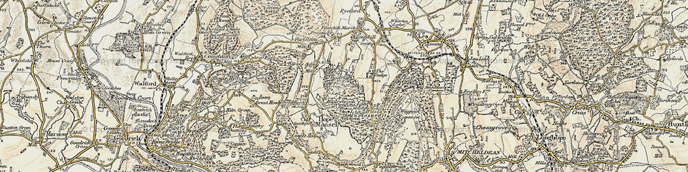 Old map of Dancing Green in 1899-1900