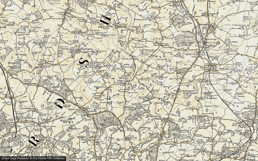 Old Map of Dane End, 1898-1899 in 1898-1899