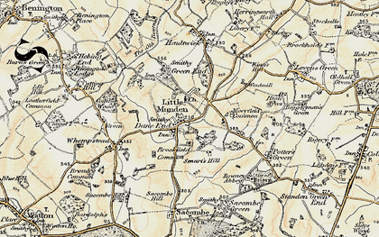 Old map of Dane End in 1898-1899
