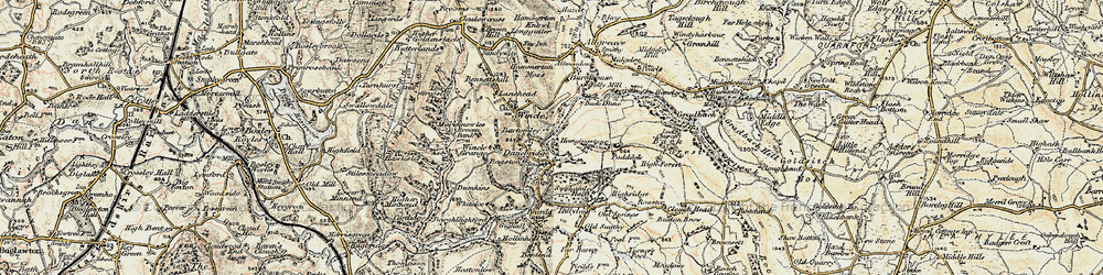 Old map of Whitelee in 1902-1903