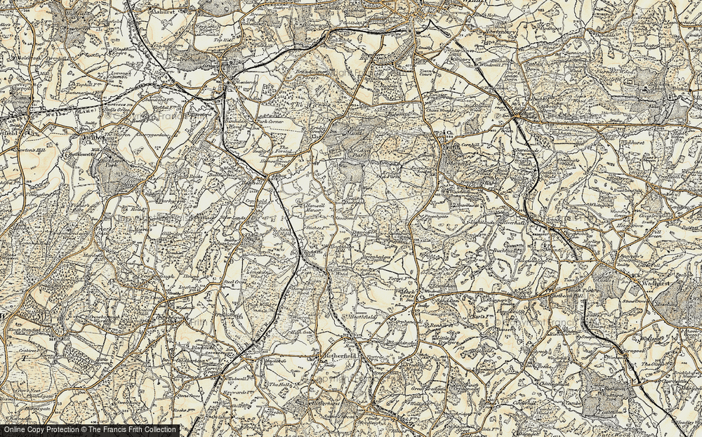 Old Map of Historic Map covering Blackdon Hill in 1898