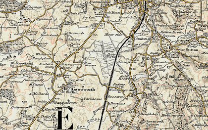 Old map of Danes Moss in 1902-1903